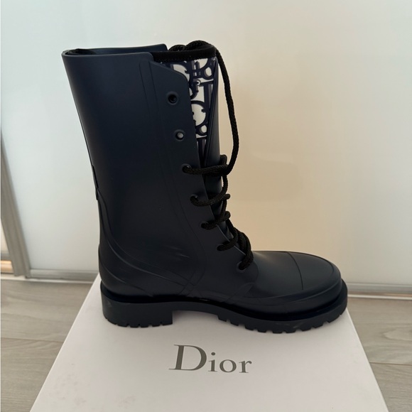 Stylish Navy Blue Lace-Up Women's Boots - Picture 7 of 10